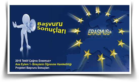 2015 Yılı Erasmus+ Okul Eğitimi, Mesleki Eğitim ve Yetişkin Eğitimi Ana Eylem 1 Bireylerin Öğrenme Hareketliliği Projeleri Başvuru Sonuçları