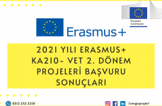 2021 Yılı Erasmus+ Mesleki Eğitimde Küçük Ölçekli Ortaklıklar (KA210-VET) İkinci Dönem Projeleri Başvuru Sonuçları